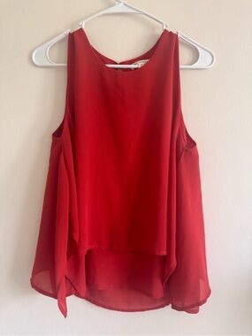 Burnt orange Sleeveless Chiffon High-Low Top - Women